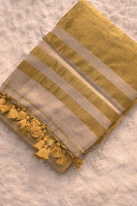 Golden Zari Pure Tissue Cotton Saree | Cotton Saree Ethnic Dori