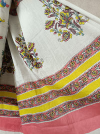 Pastel Pankhi Parade Quirky Cotton Saree By Ethnic Dori