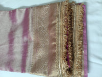 Mauve Mist Banarasi Glass Tissue Saree  By Ethnic Dori