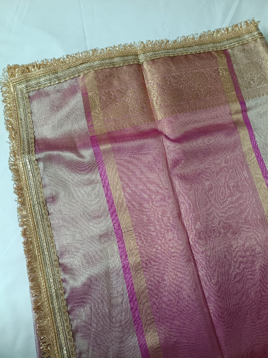 Mauve Mist Banarasi Glass Tissue Saree  By Ethnic Dori