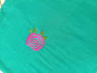 Emerald Gulab Mul Mul Cotton Saree with Tassels  By Ethnic Dori