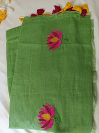 Hari Kamal Grace Mul Mul Cotton Saree  By Ethnic Dori