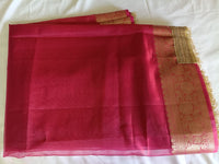 Red Banarasi Glass Tissue Silk Saree