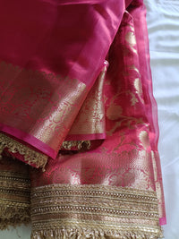 Red Banarasi Glass Tissue Silk Saree
