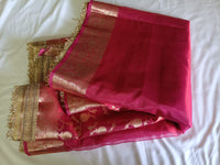 Red Banarasi Glass Tissue Silk Saree