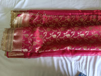 Red Banarasi Glass Tissue Silk Saree